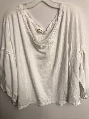 Rachel Hollis XL white oversized balloon sleeves crop top